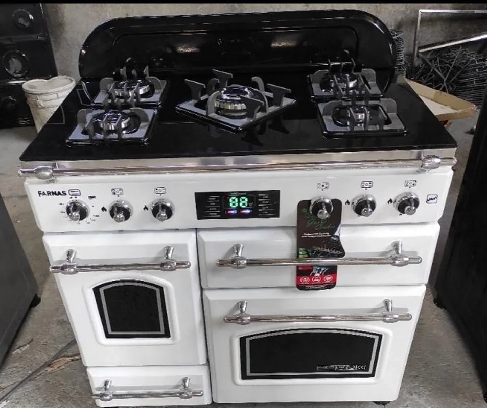Cabinet gas stove, 5 burner oven design, Farnas Company