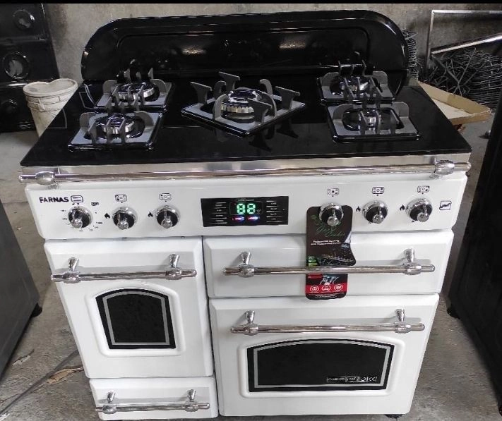 Cabinet gas stove, 5 burner oven design, Farnas Company